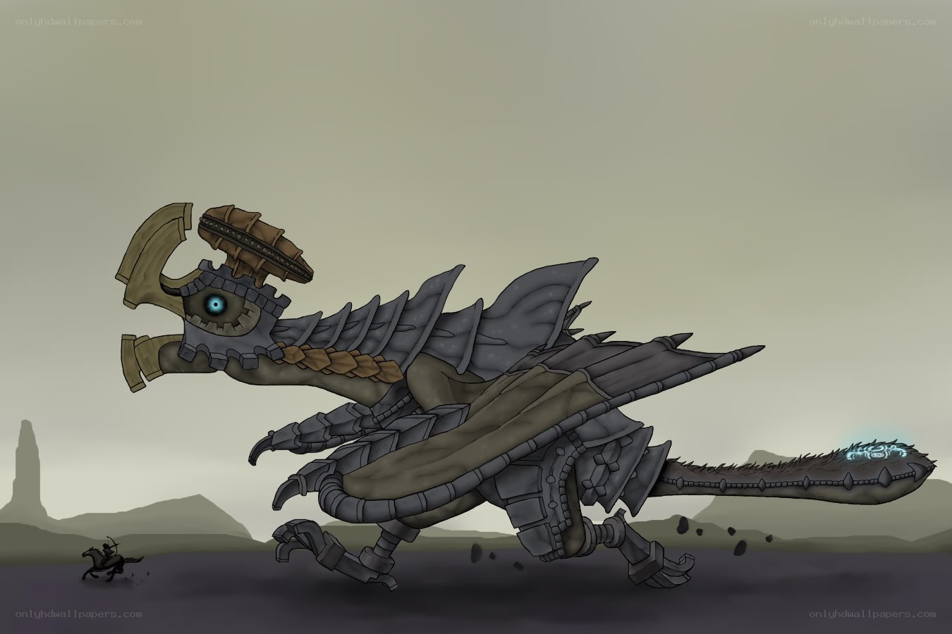 mechanical dragon in desert