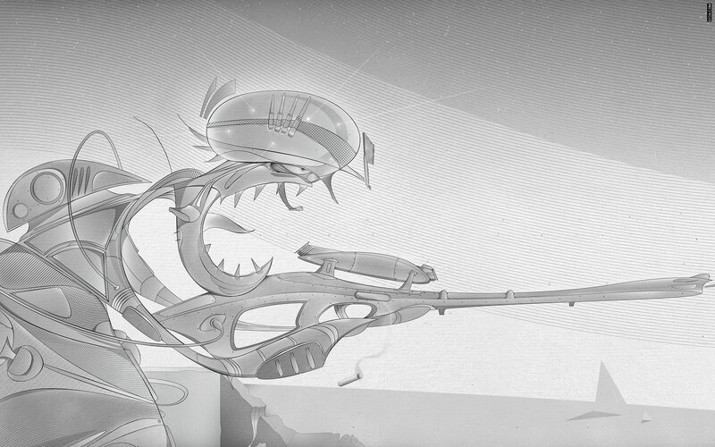 mechanical dragon in flight