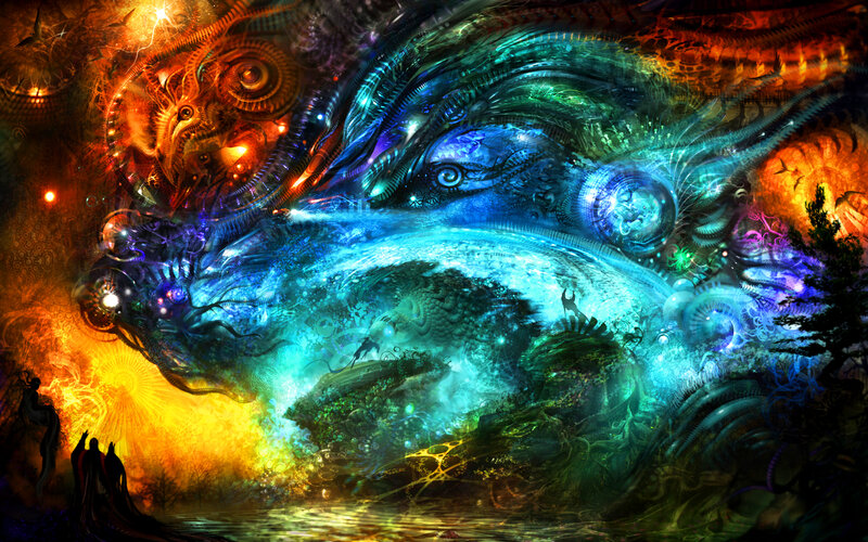 Mechanical Dragon in Nebula