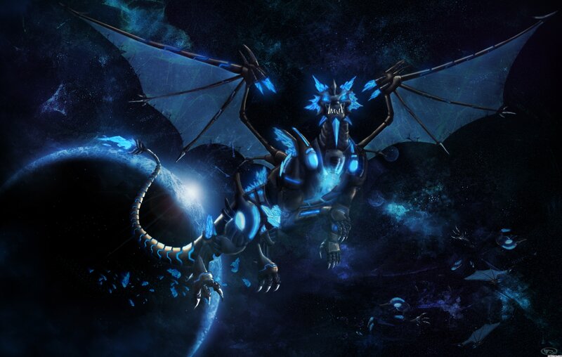 Mechanical Dragon in Space