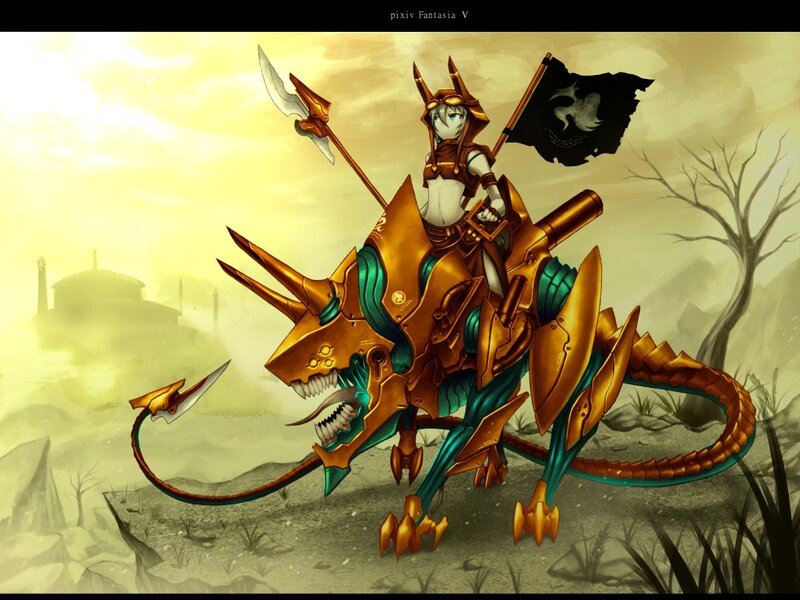 Mechanical Dragon Rider — Gold