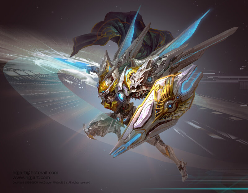 Mechanical Dragon Warrior — Silver