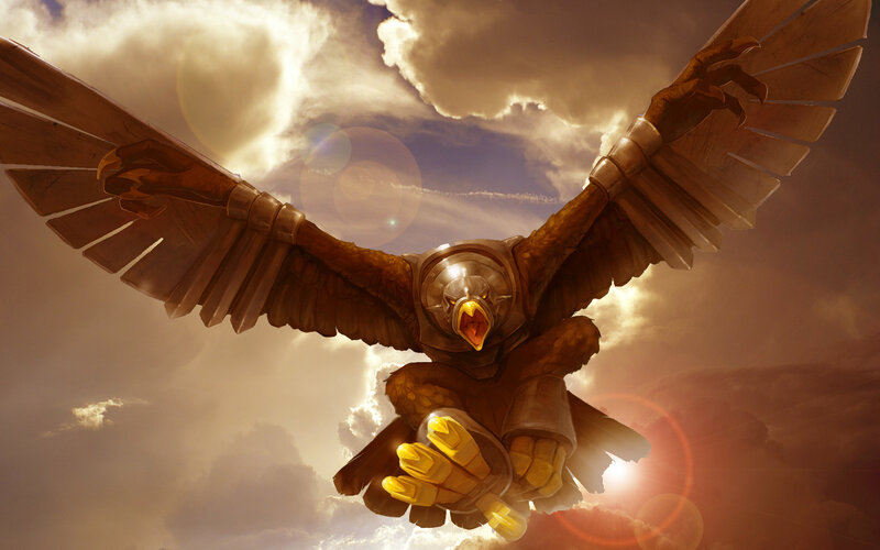 Mechanical eagle in flight