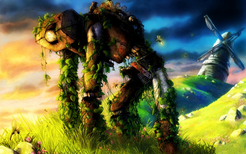 Mechanical Elephant in Grass