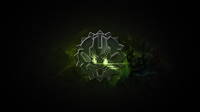 Mechanical Emblem with Glowing Eyes