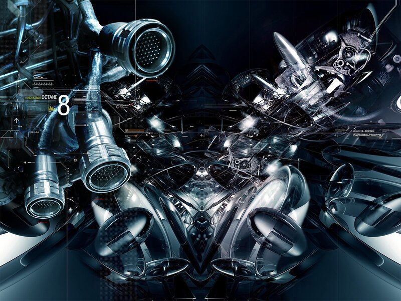 Mechanical Engine Components — Black