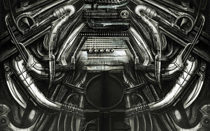 mechanical engine interior