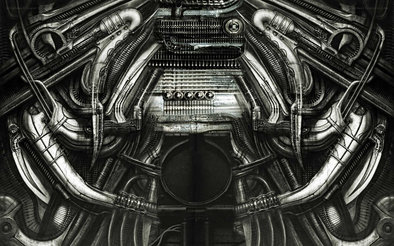 mechanical engine interior
