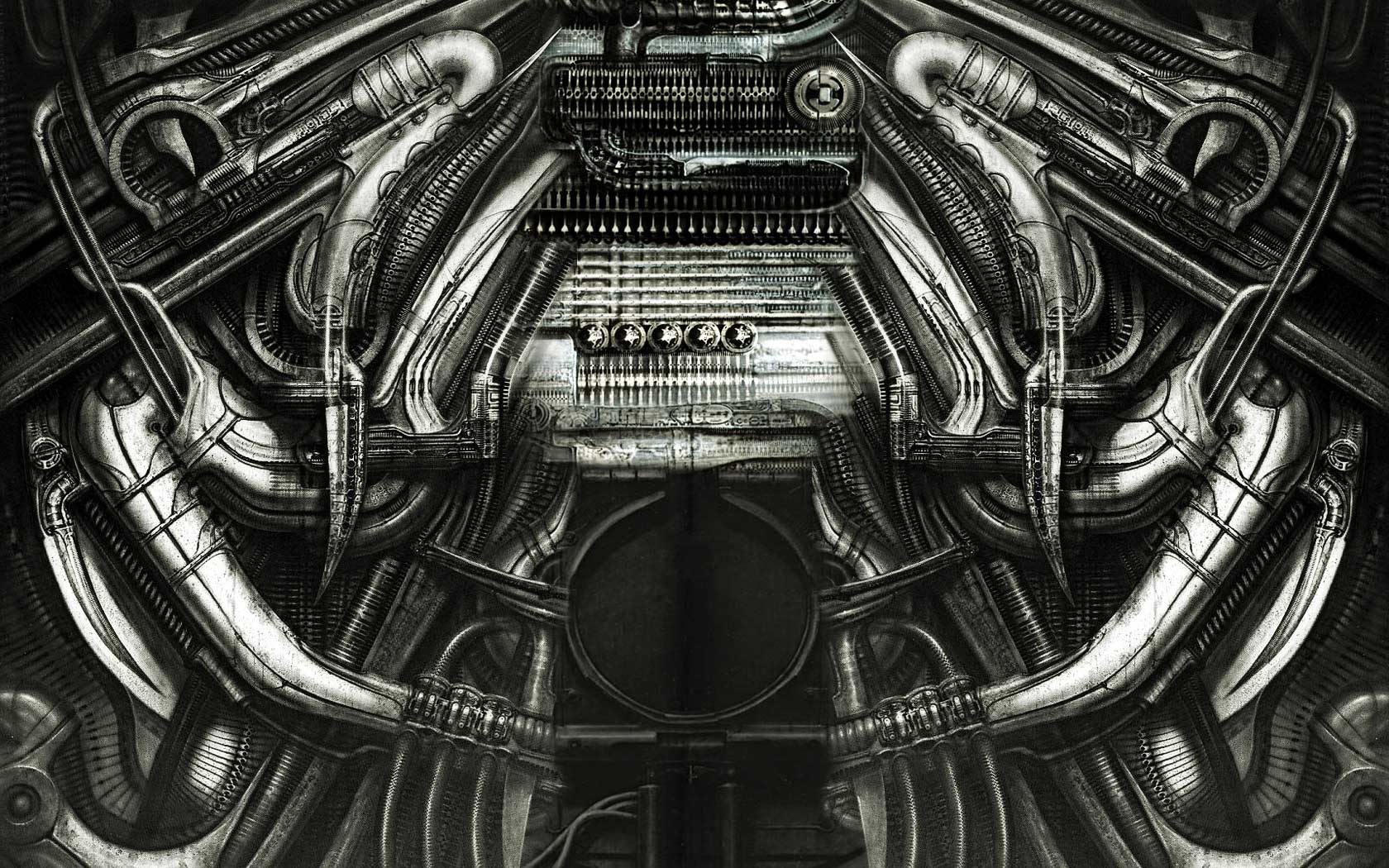 mechanical engine interior