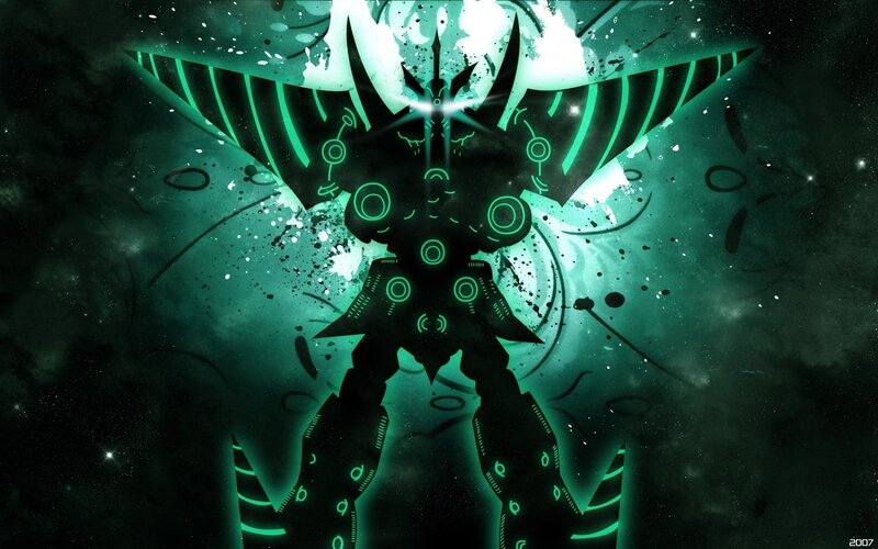 Mechanical Entity with Glowing Lines