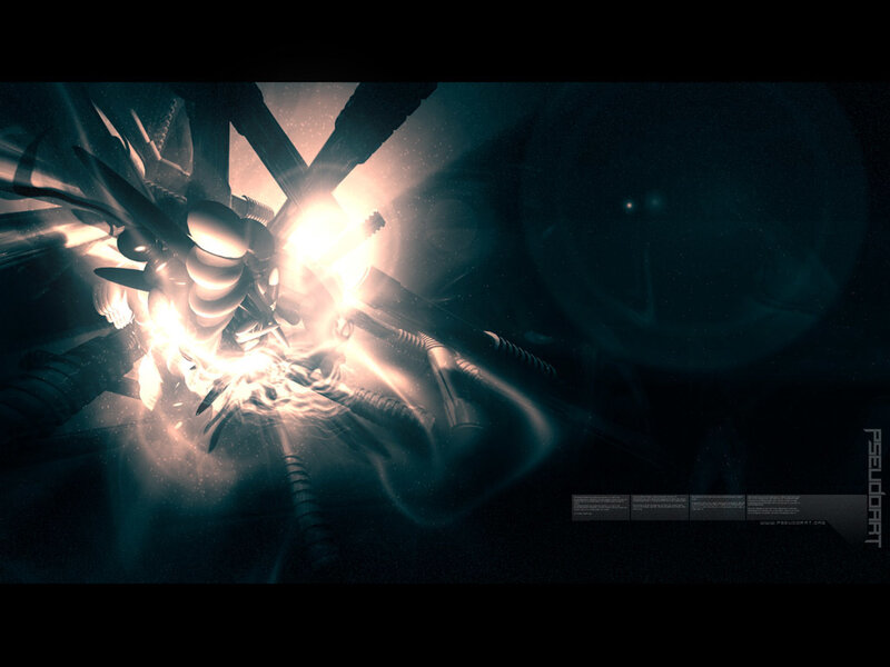 mechanical explosion in dark space