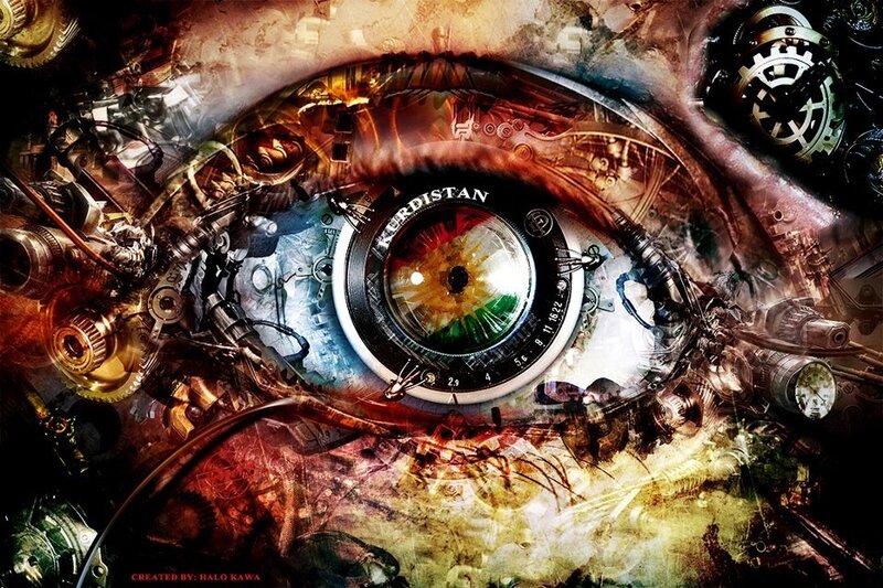 Mechanical Eye — Brown, Dramatic, Digital Art, Gears, Circuitry