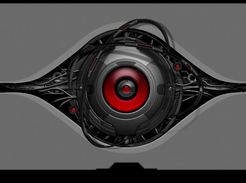 Mechanical Eye — Gray, Dramatic, Digital Art