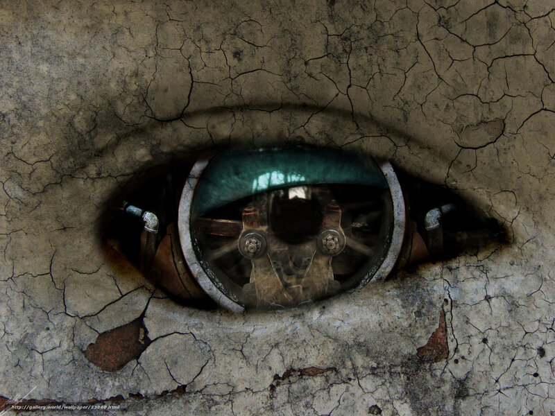 mechanical eye in cracked surface