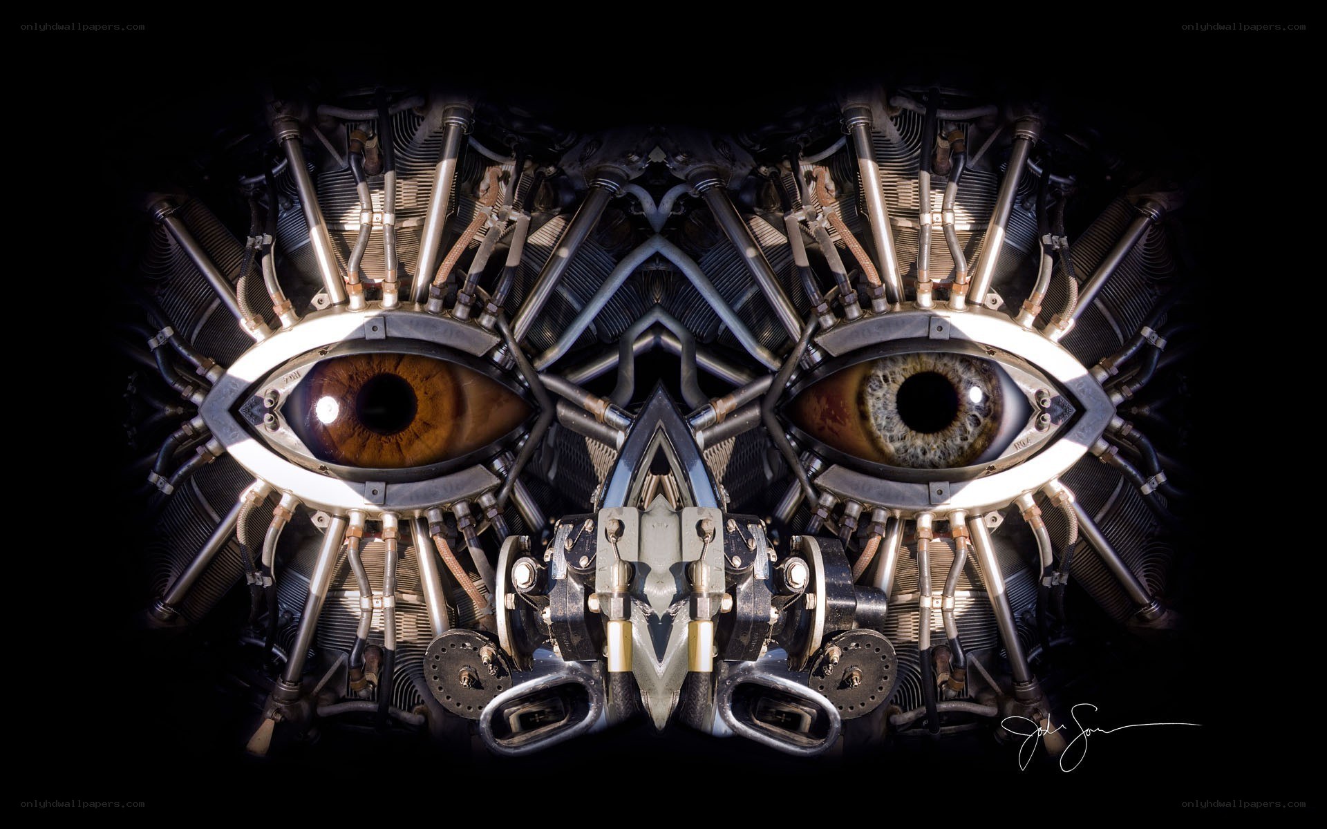 mechanical eyes from engine parts