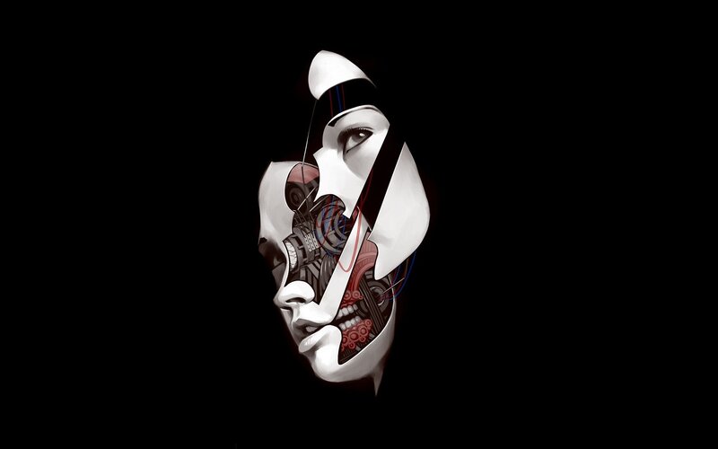 Mechanical Face Illustration