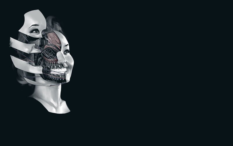 Mechanical Face Sculpture