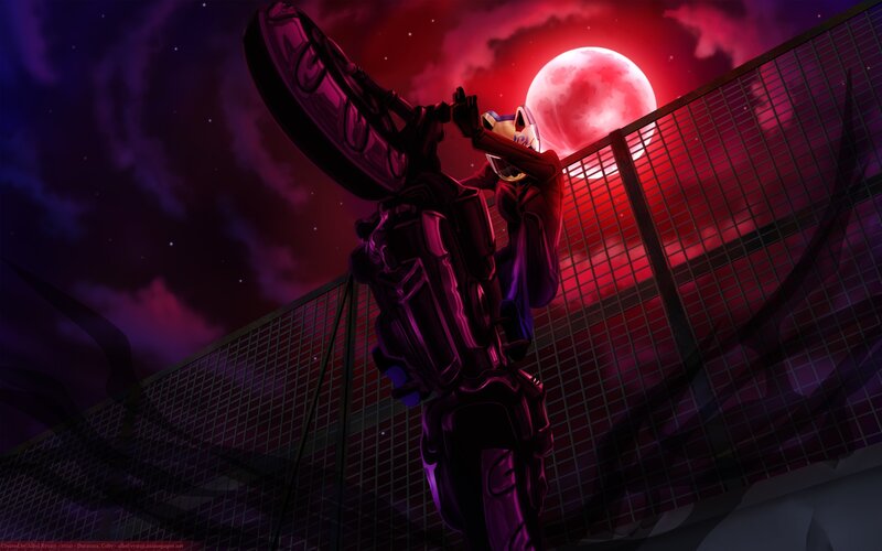 Mechanical Figure on Bridge — Purple