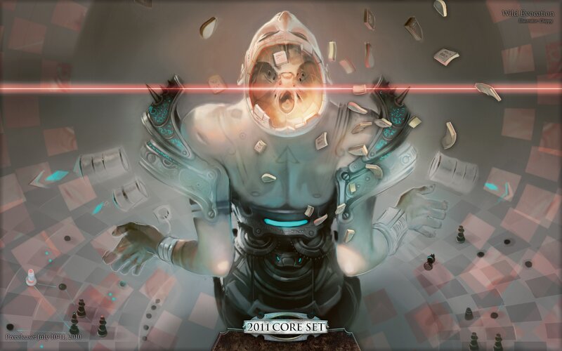 Mechanical figure with glowing core