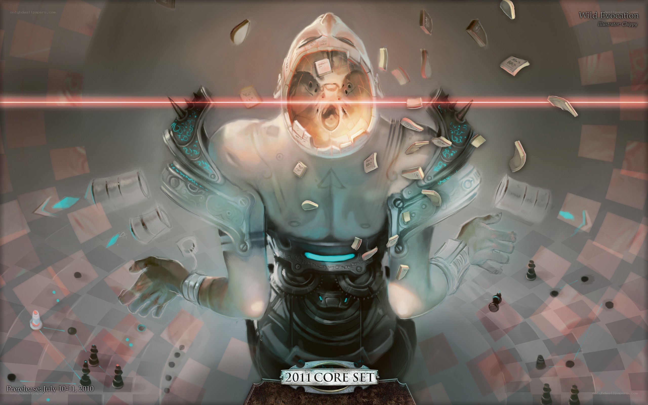 Mechanical figure with glowing core