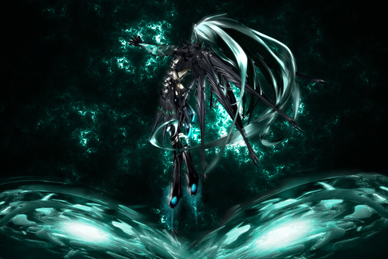 Mechanical Figure with Glowing Hair