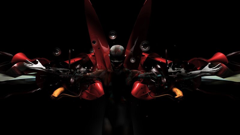Mechanical Figure with Wings — Black