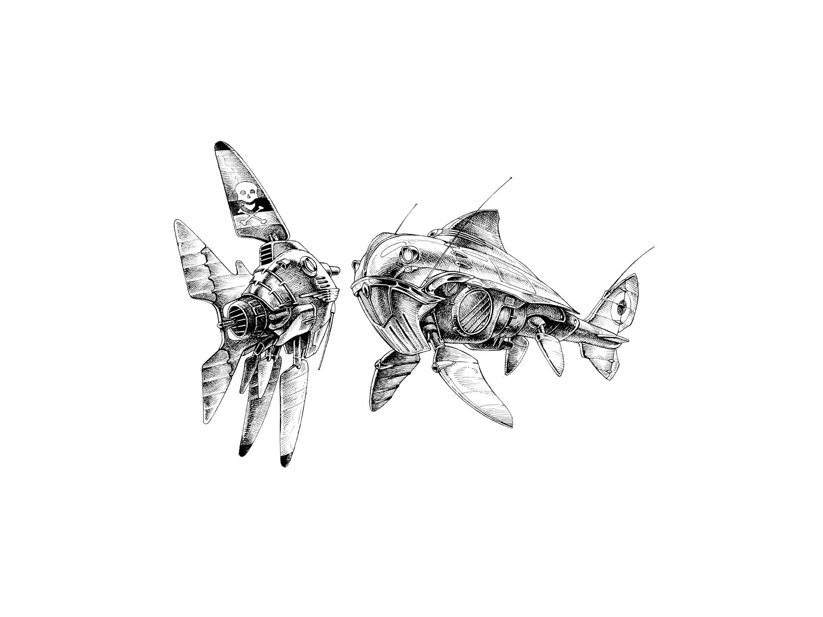 Mechanical fish concept art