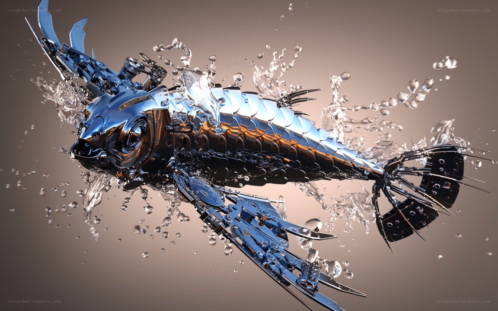 mechanical fish in water
