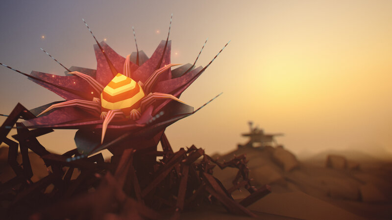 Mechanical Flower in Desert