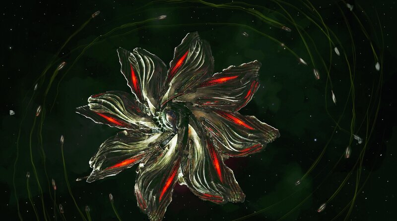 Mechanical Flower in Space