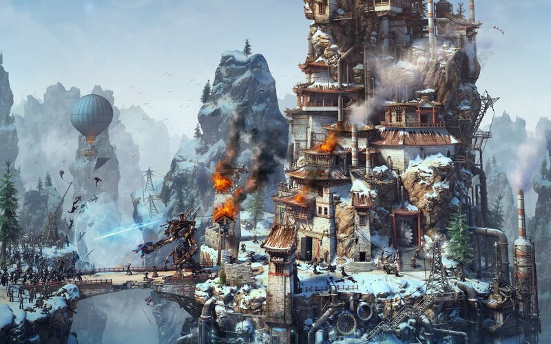 Mechanical Fortress in Mountains