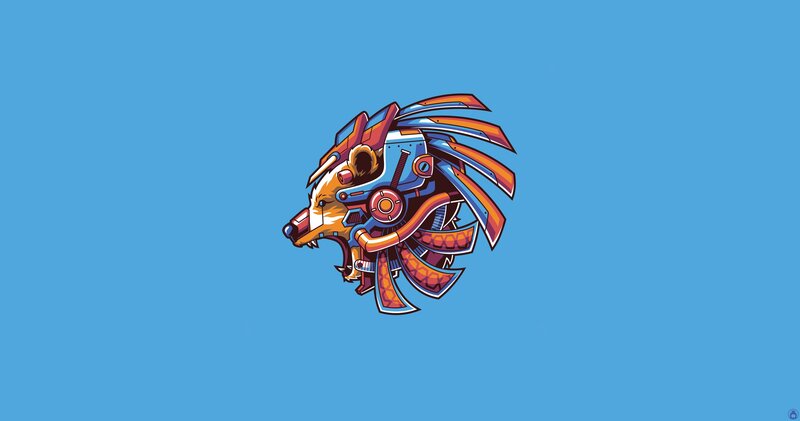 Mechanical Fox Head — Blue
