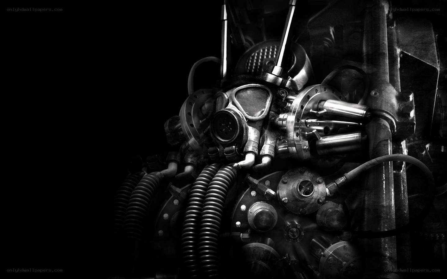 mechanical gas mask assembly