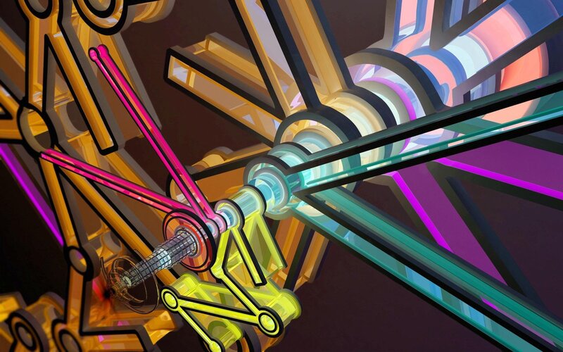 Mechanical Gear Assembly — Yellow