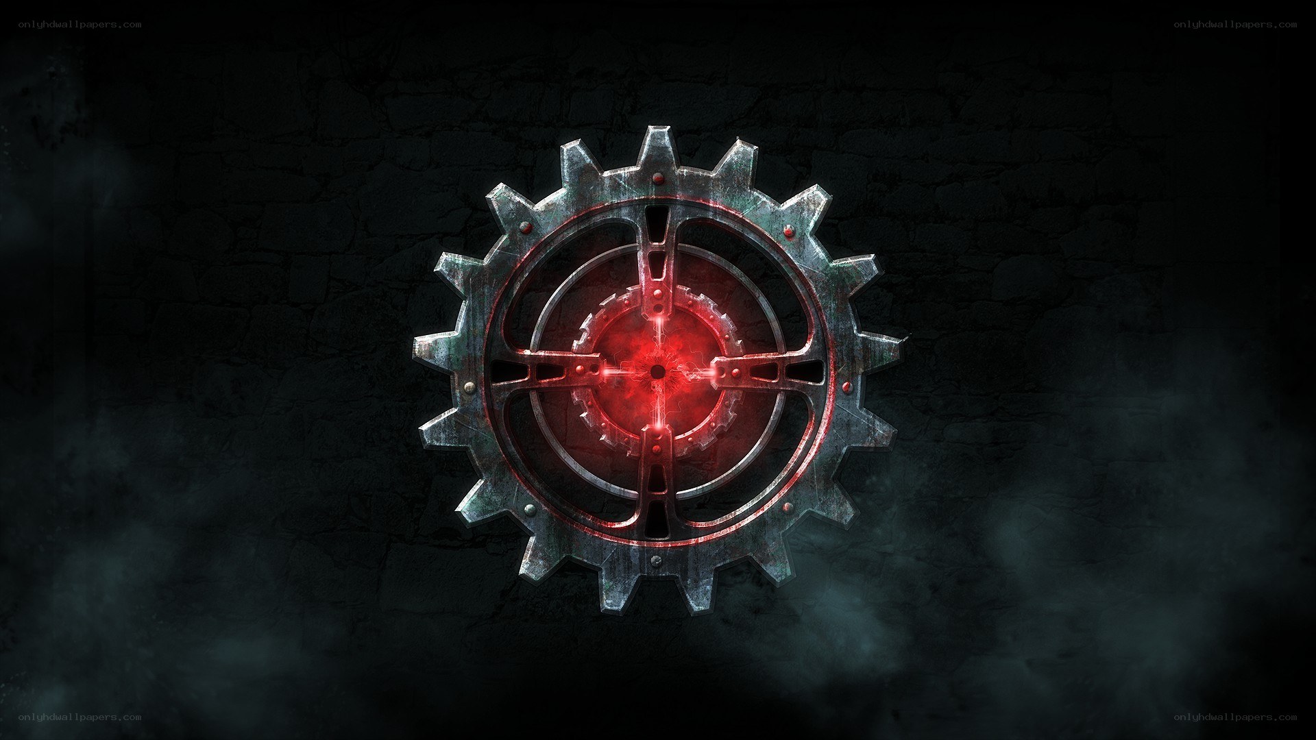 mechanical gear with red core