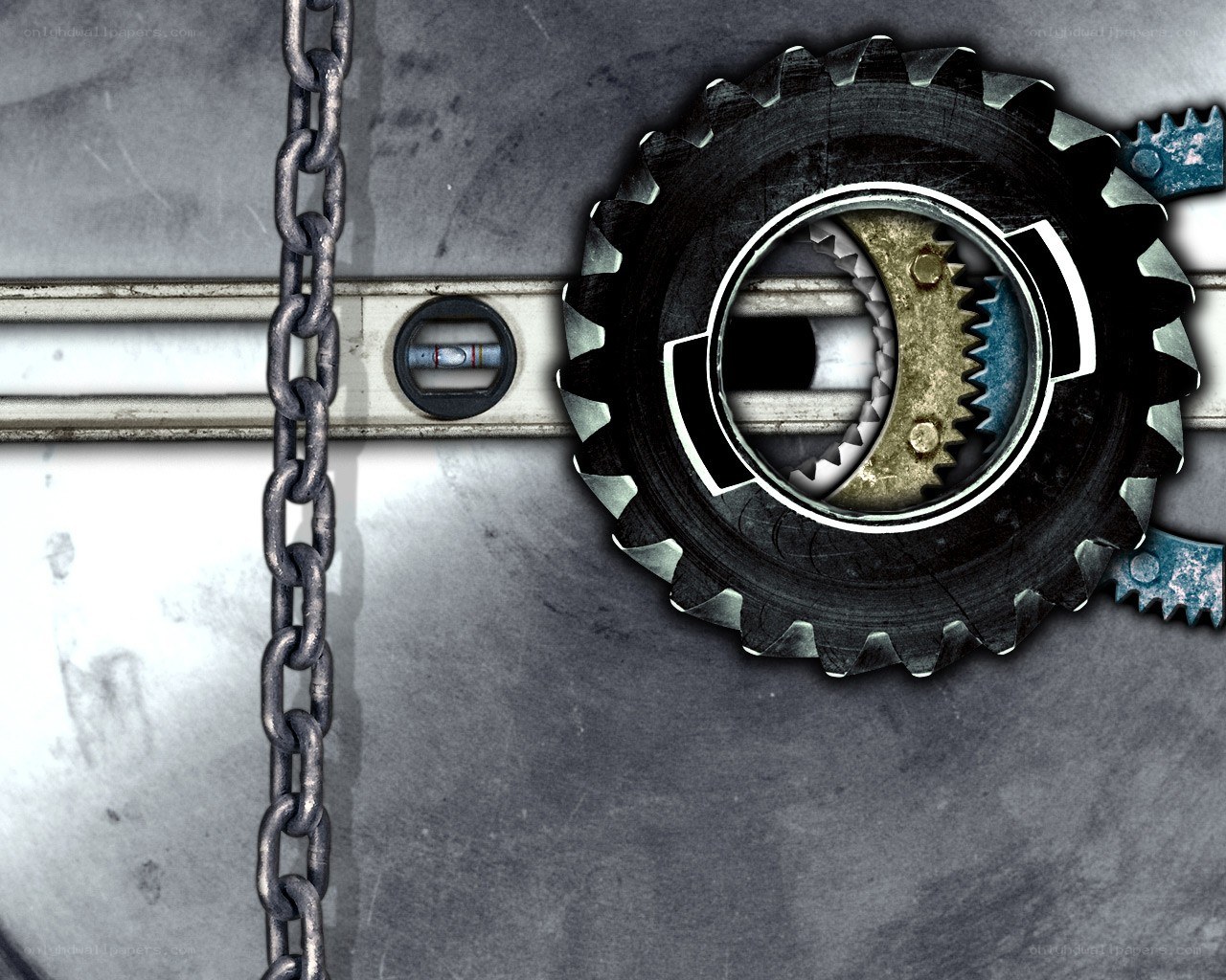 mechanical gears and chain