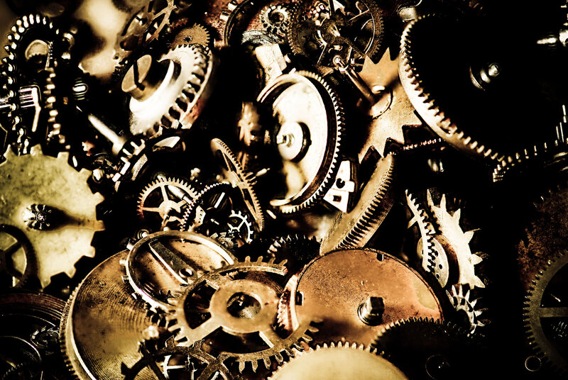Mechanical Gears and Cogs — Brown, Dramatic