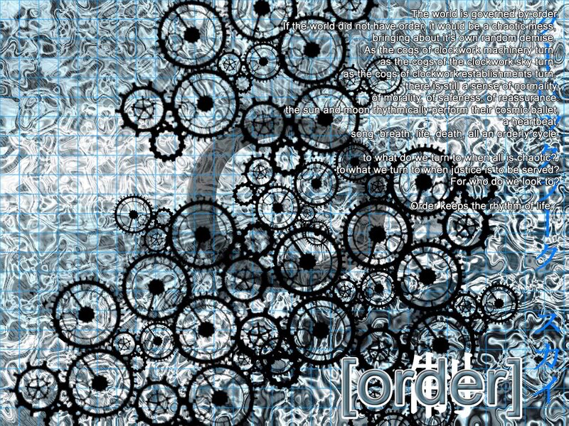 Mechanical gears and order theme