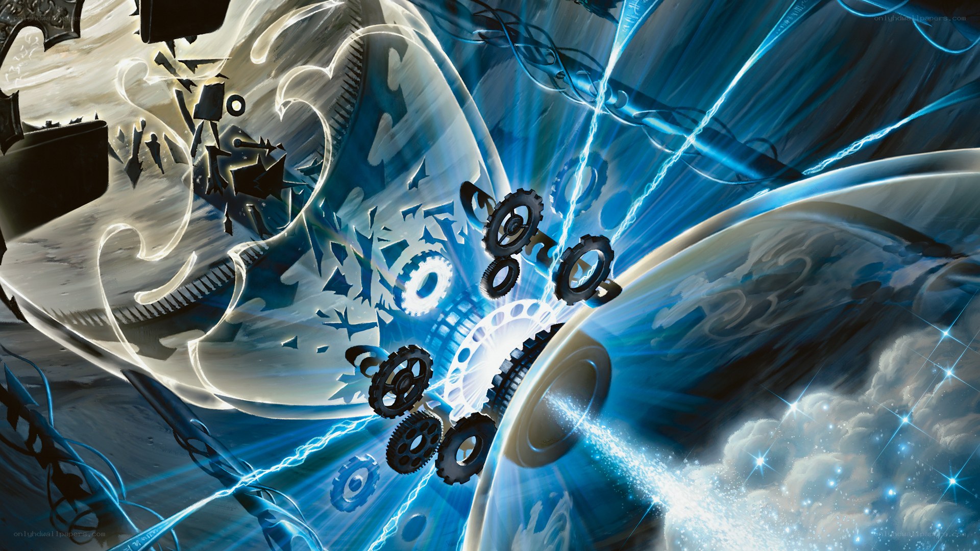 Mechanical gears in cosmic storm