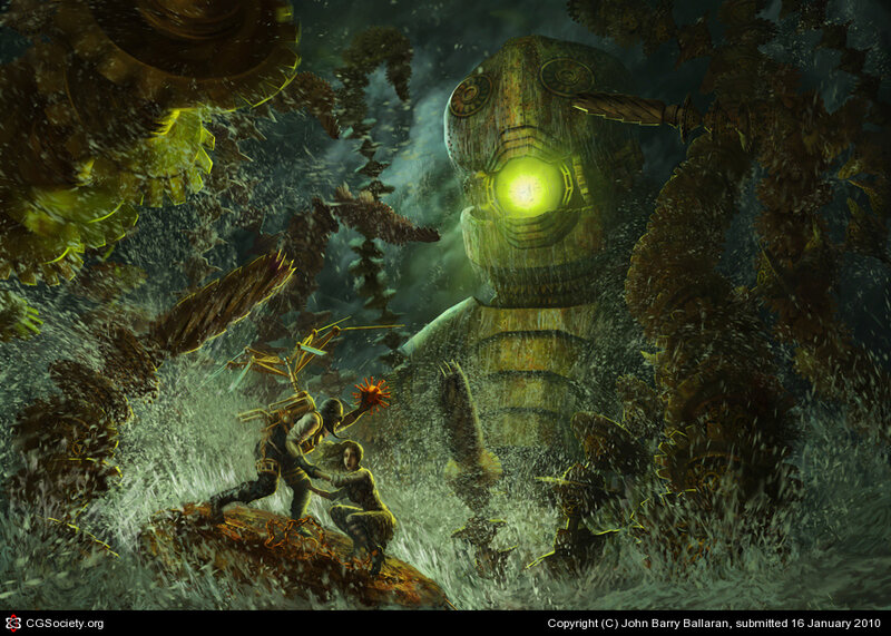Mechanical giant in storm