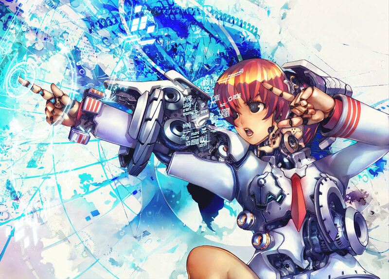 Mechanical Girl Pointing