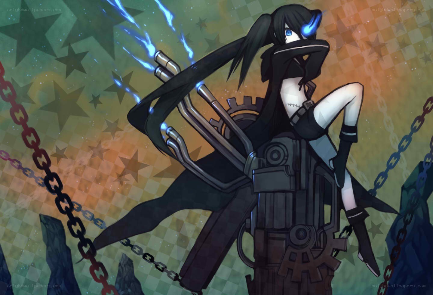 mechanical girl with lightning