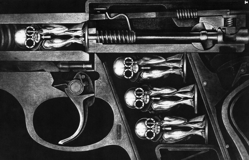 Mechanical Gun with Figures