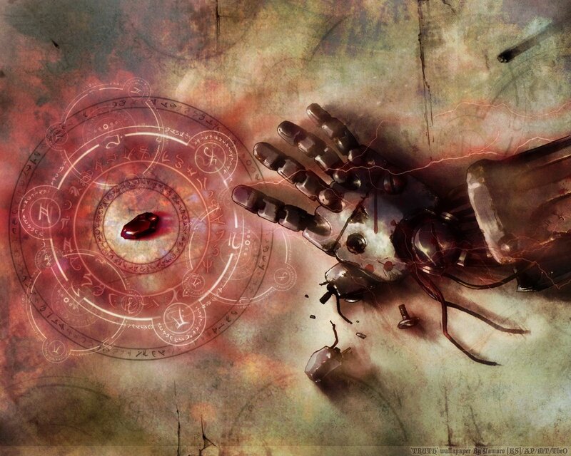 mechanical hand and magical circle