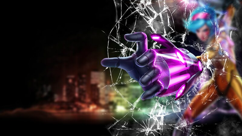 Mechanical Hand Breaking Glass — Purple