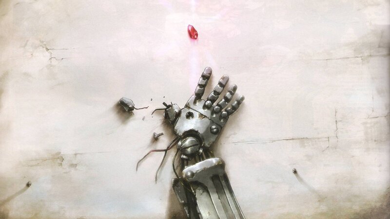 Mechanical Hand on Floor
