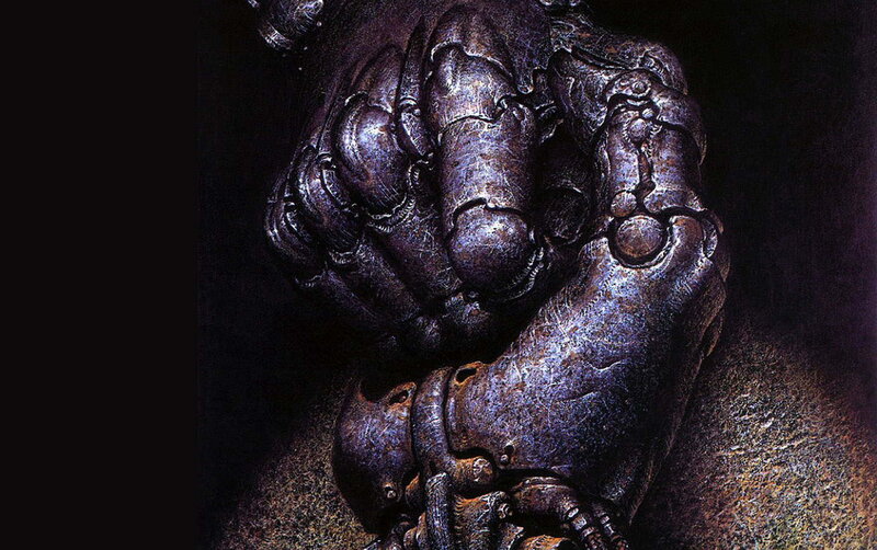 mechanical hand sculpture