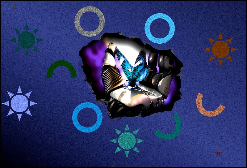 Mechanical Hand with Butterfly