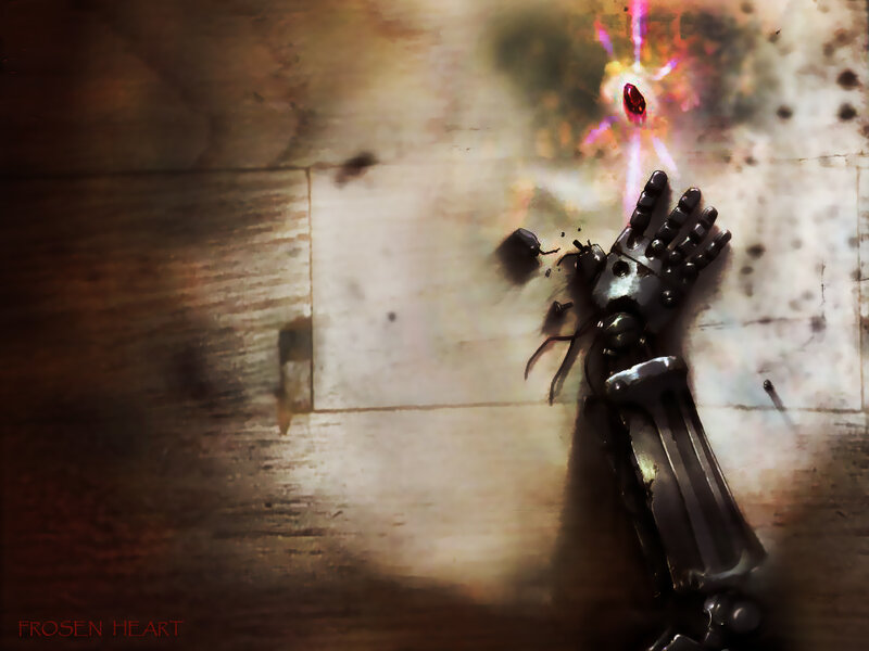 Mechanical hand with glowing core