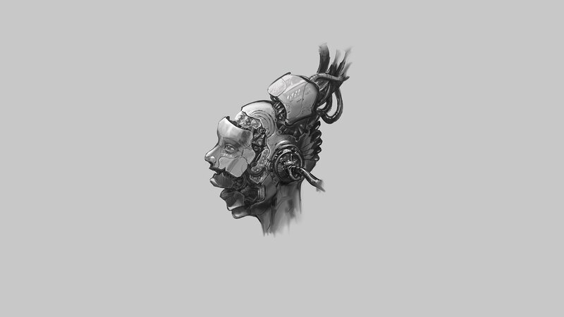 Mechanical Head Sculpture